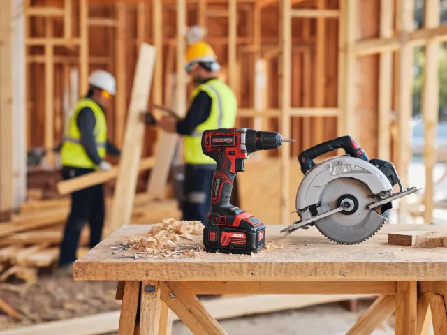 Makita tools on a framing jobsite
