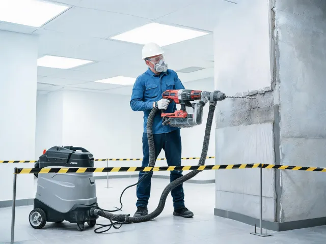 Makita dust extraction with rotary hammer