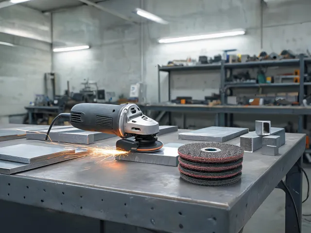 Makita grinder in a fabrication area